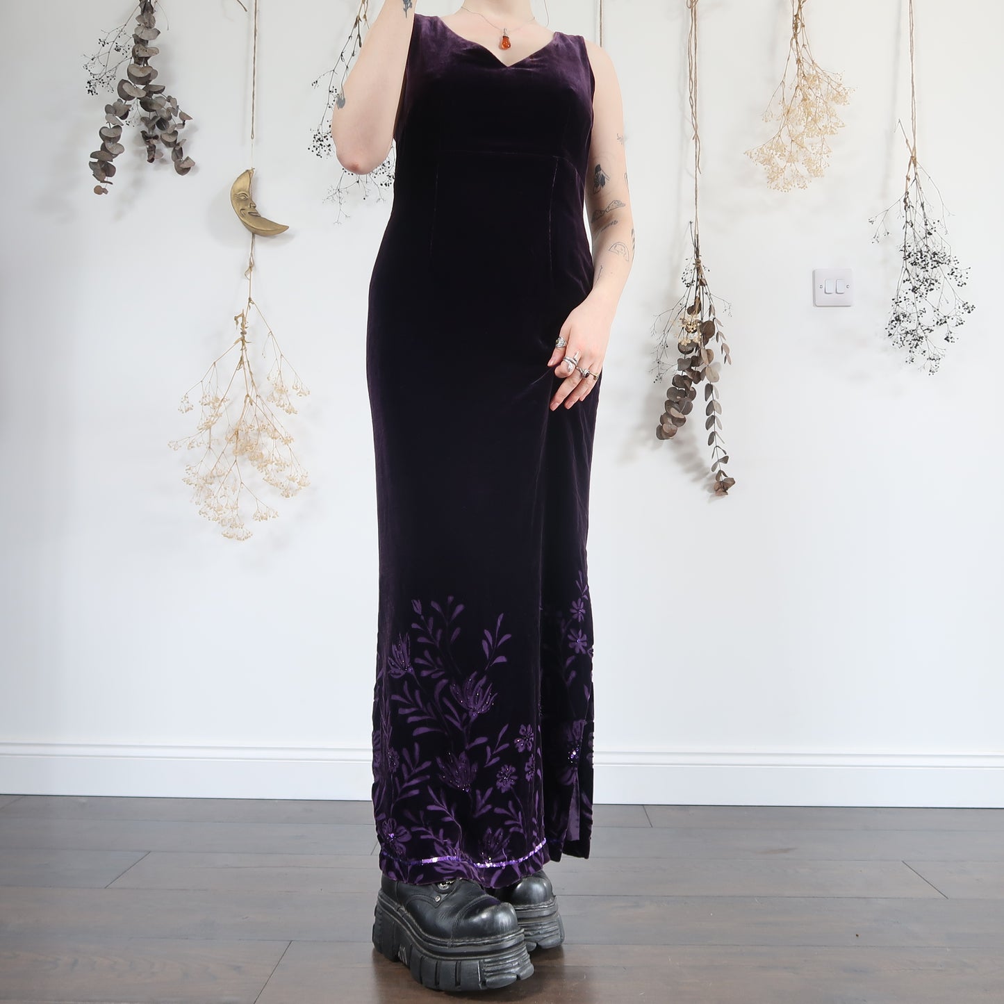 Purple velvet dress - size 12