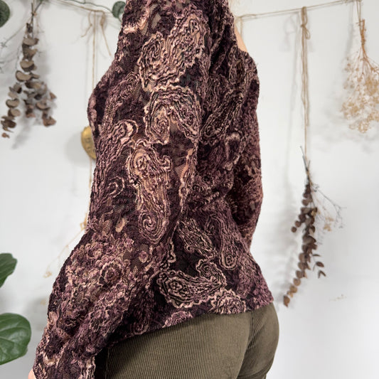 Purple paisley top - size M