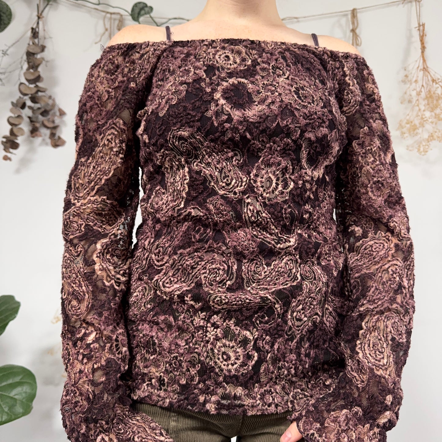 Purple paisley top - size M