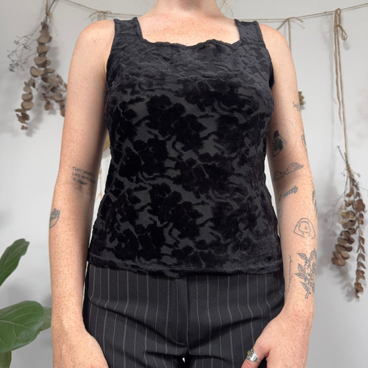 Black velvet top - size M/L