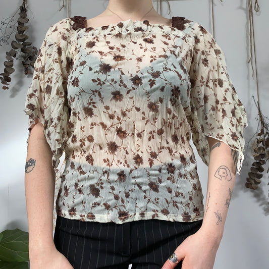 Floral floaty top - size M