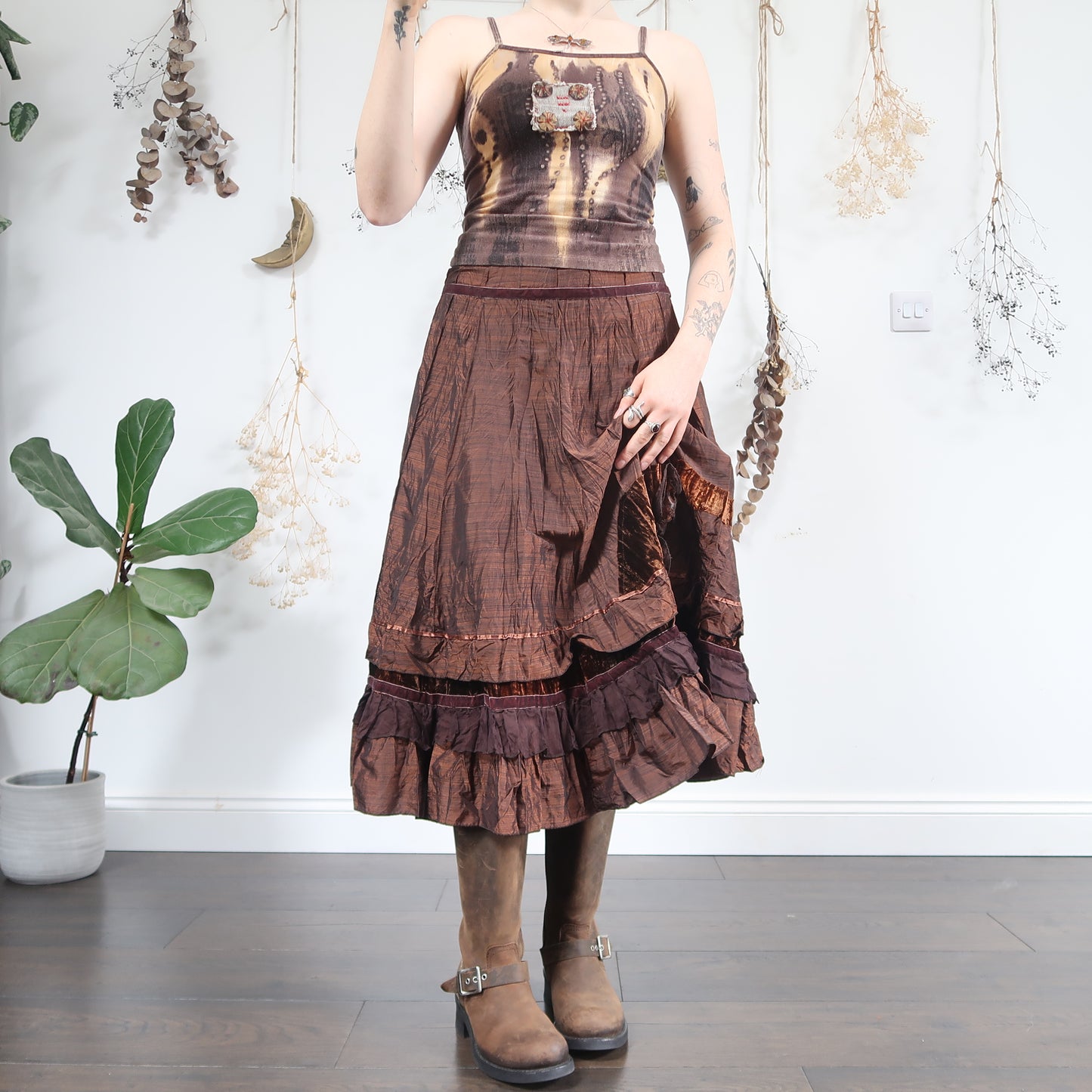 Copper brown skirt - size S