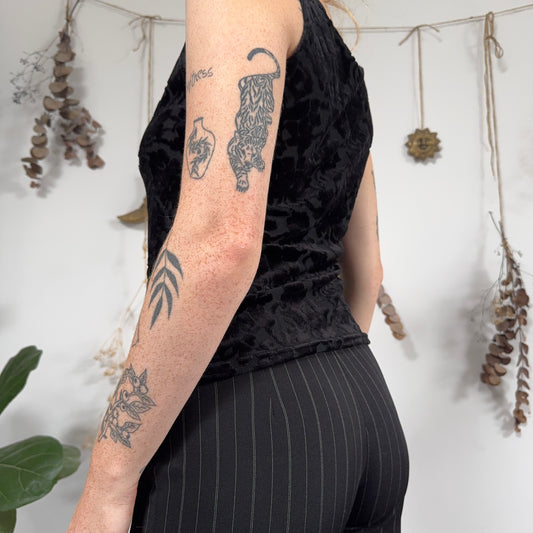 Black velvet top - size M/L