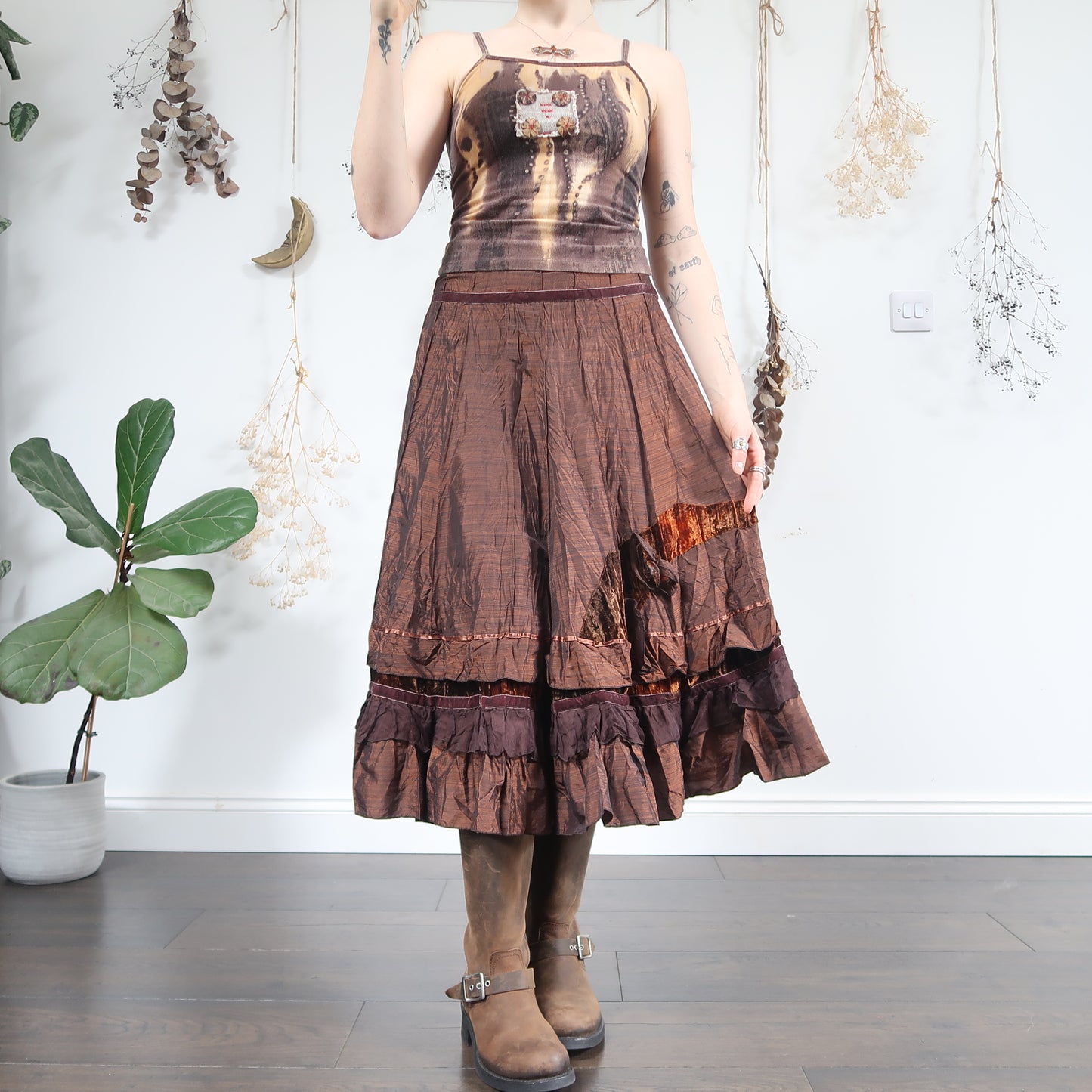 Copper brown skirt - size S