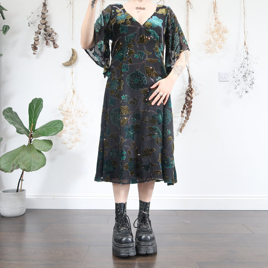 Velvet embossed dress - size M