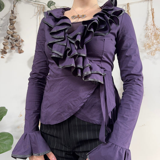 Purple wrap blouse - size M