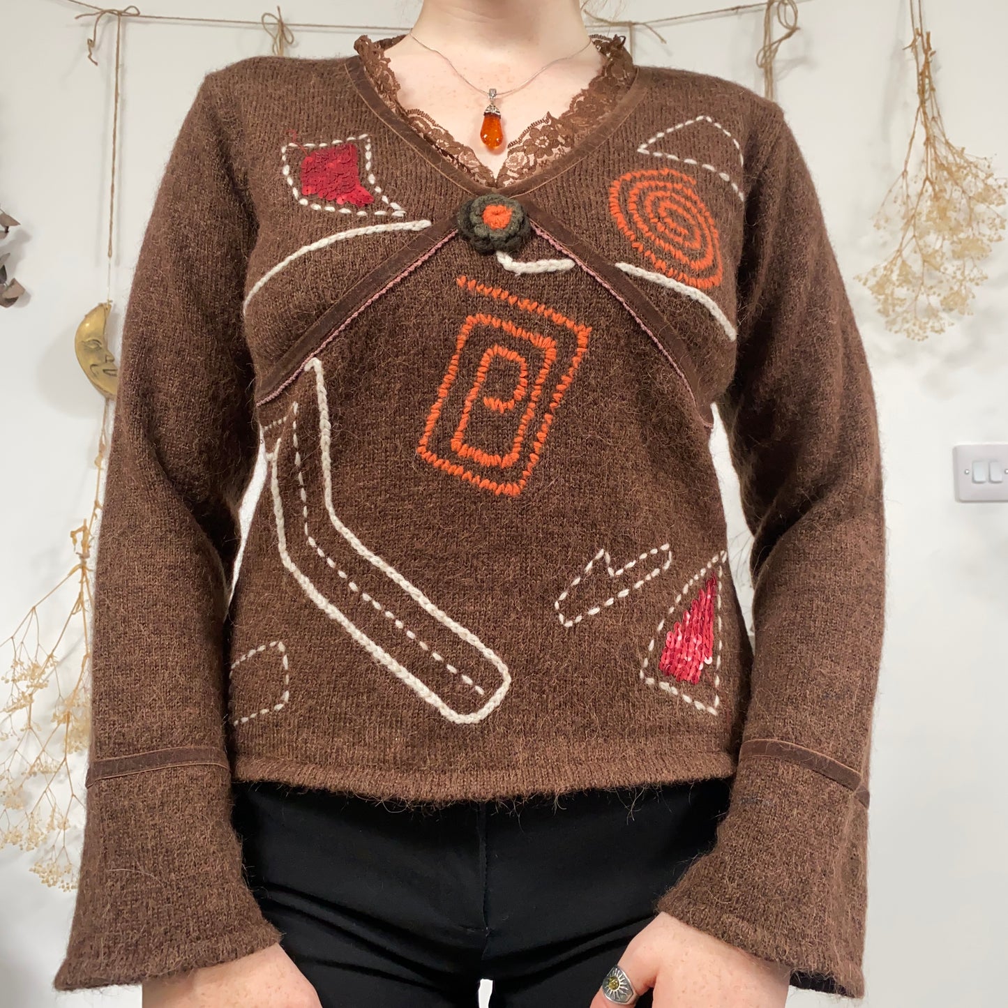 Brown knit top - size M