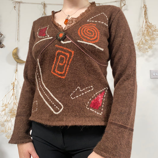 Brown knit top - size M