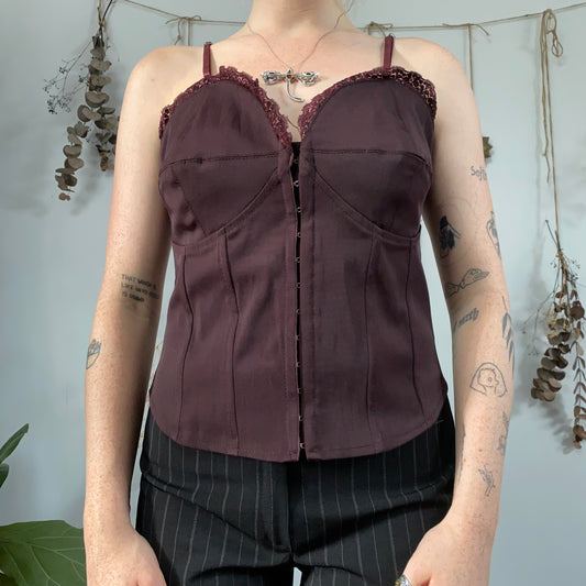 Purple corset top - size L