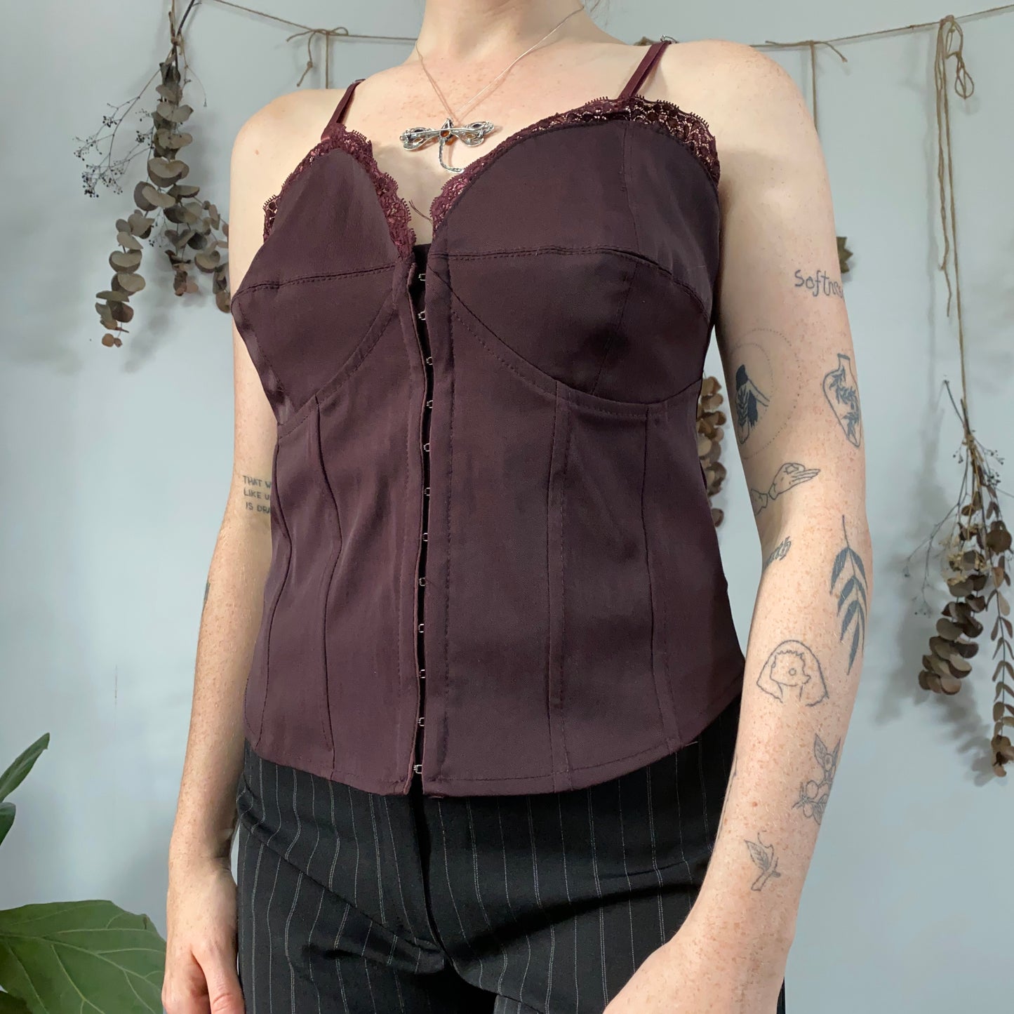 Purple corset top - size L