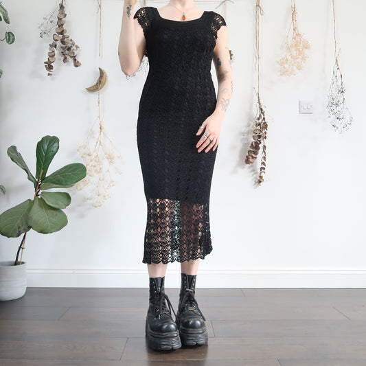 Black crochet dress - size S/M