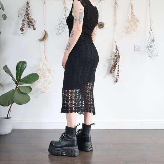 Black crochet dress - size S/M
