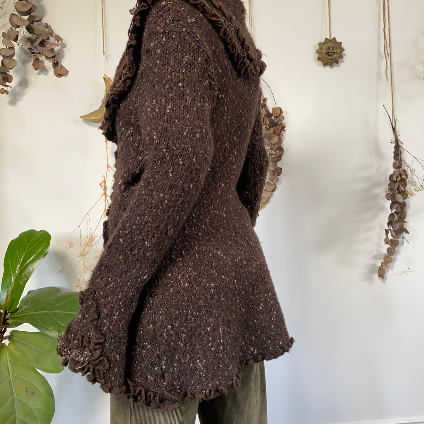 Brown knit cardigan - size M/L