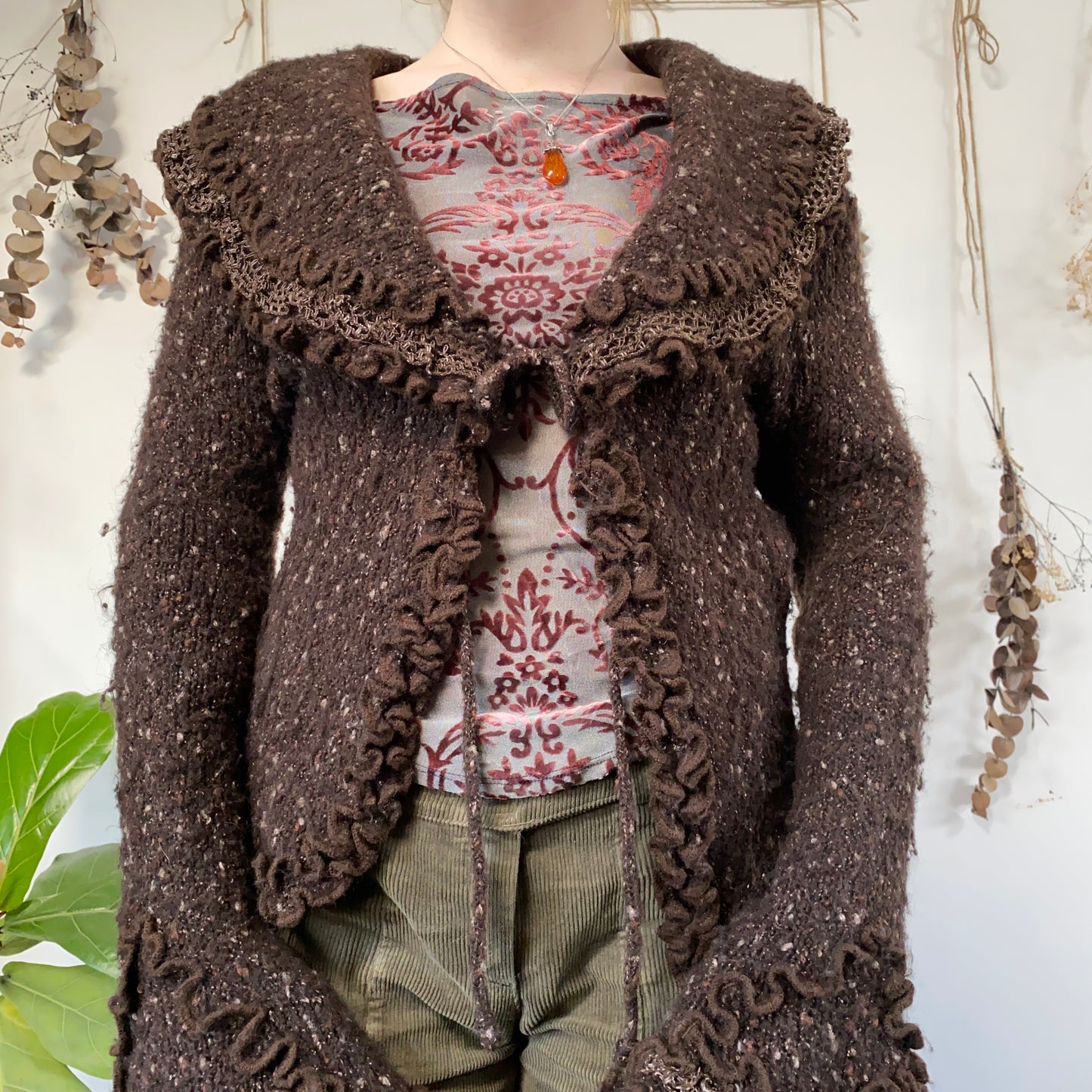 Brown knit cardigan - size M/L