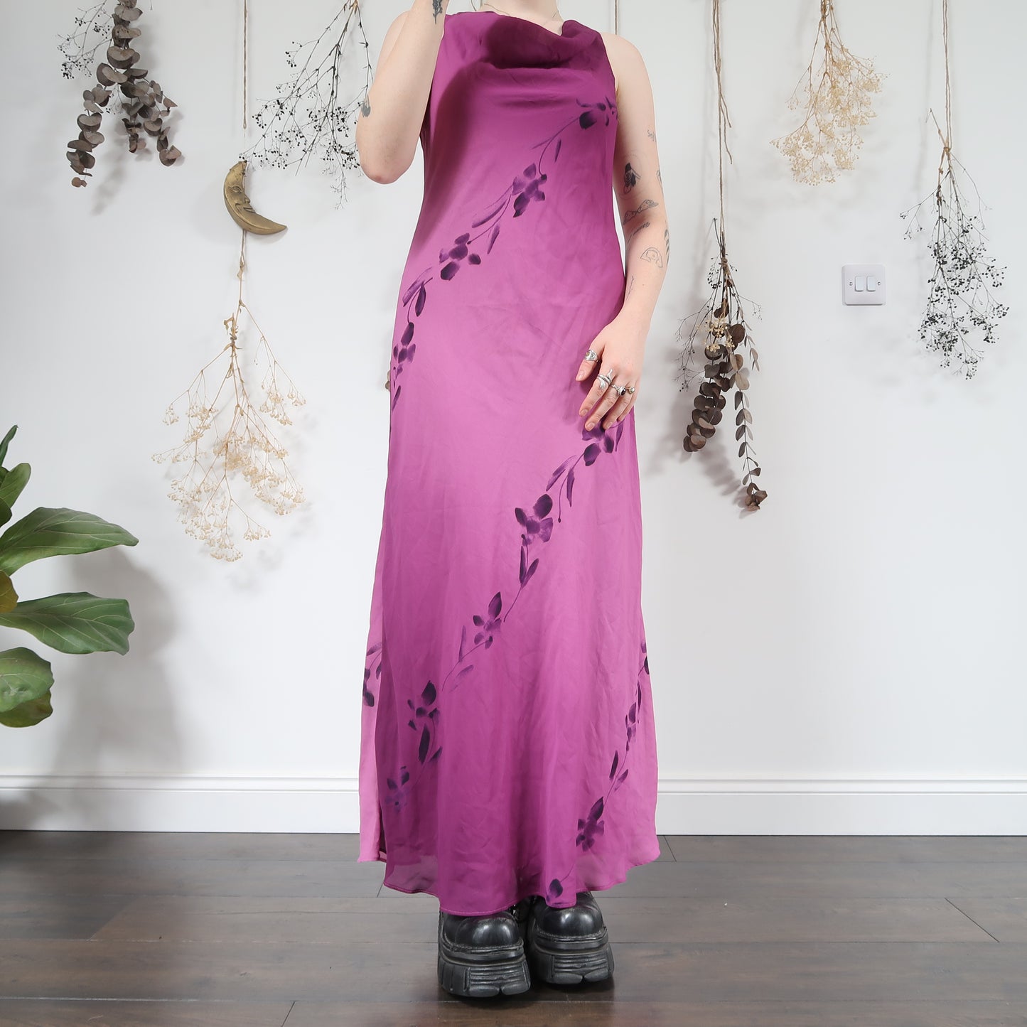 Purple floral dress - size 12/14