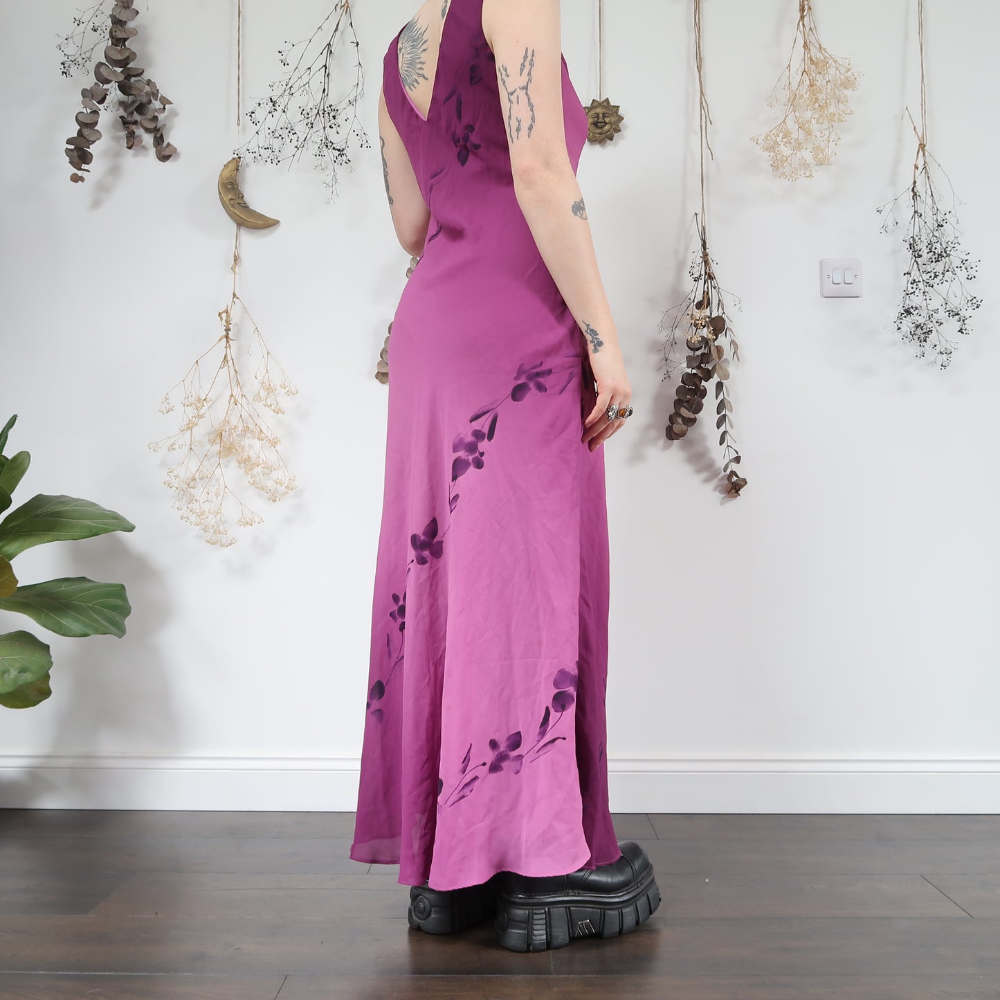 Purple floral dress - size 12/14