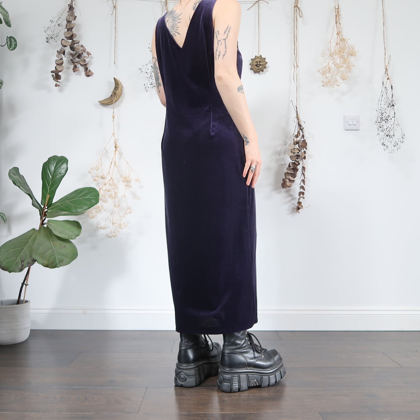 Purple velvet dress - size L