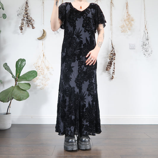 Black velvet dress - size L