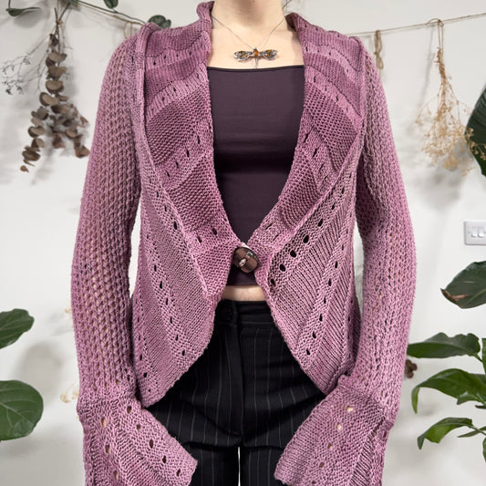 Pink purple knit cardigan - size M