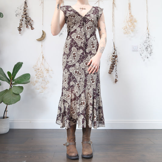 Mesh paisley dress - size M
