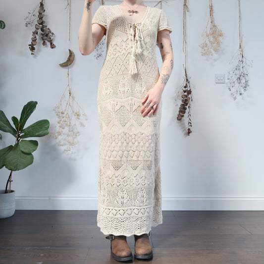 Cream knit dress - size S/M