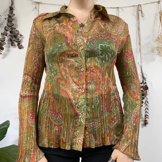 Crinkle paisley shirt - size L