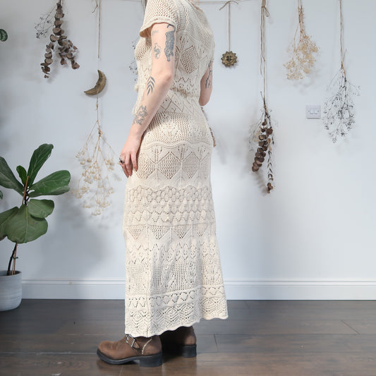 Cream knit dress - size S/M