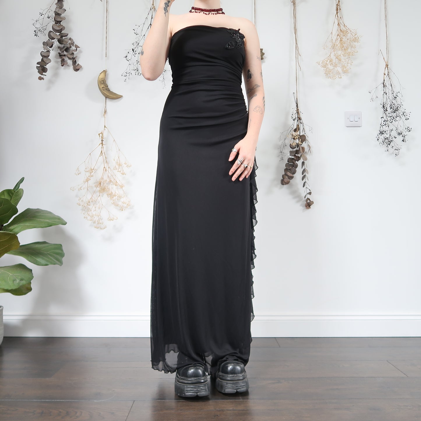 Black mesh dress - size 10/12