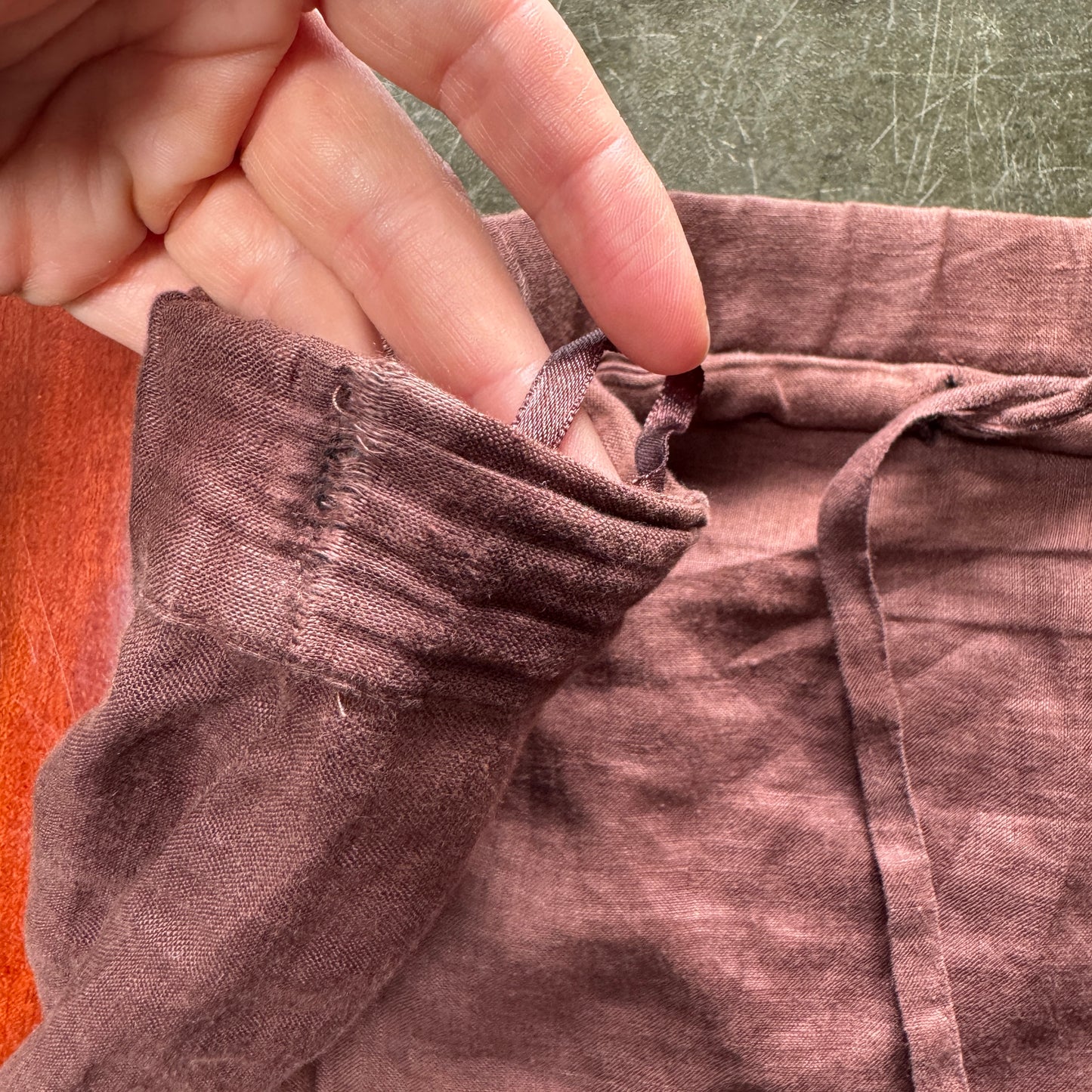Brown linen skirt - size L