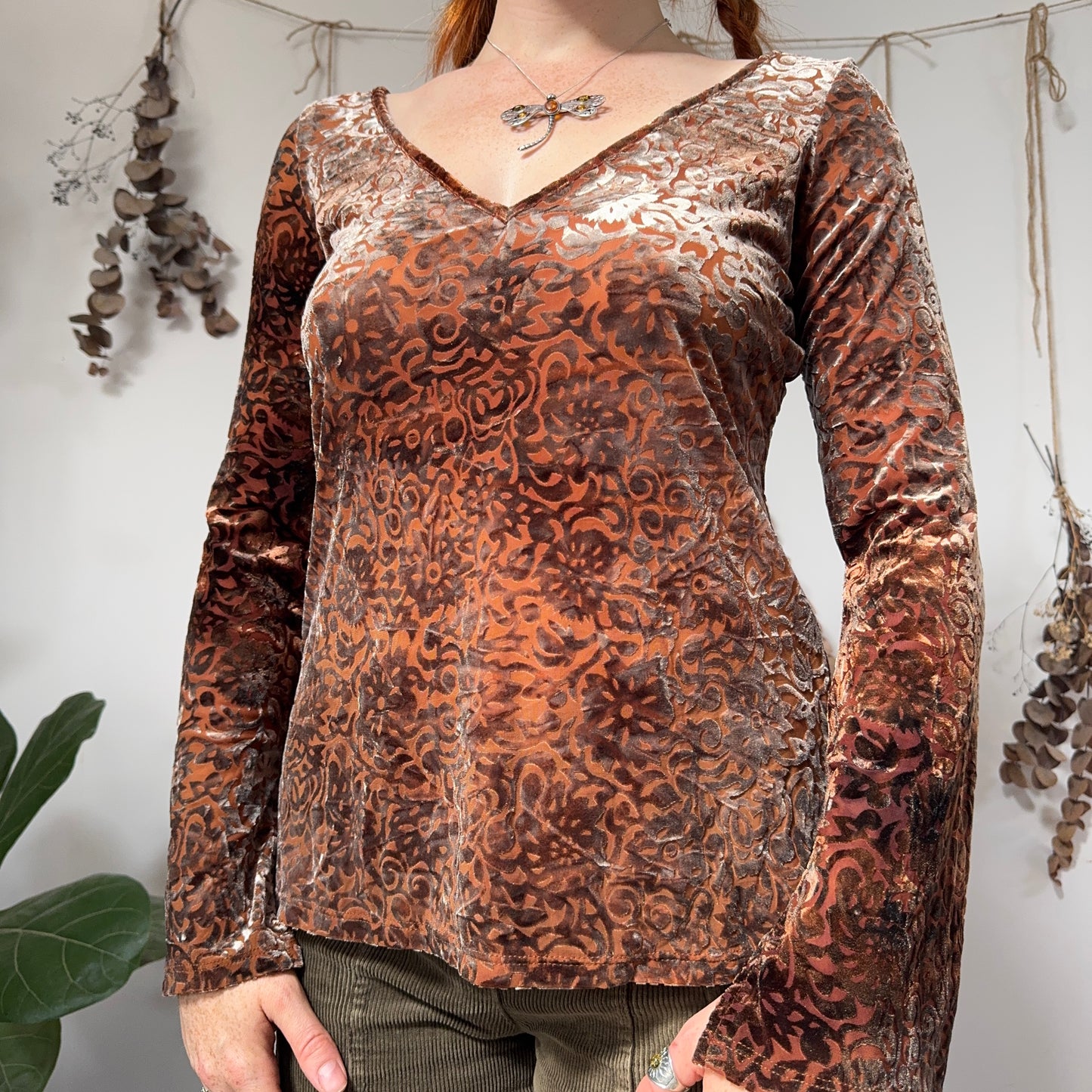 Velvet top - size M