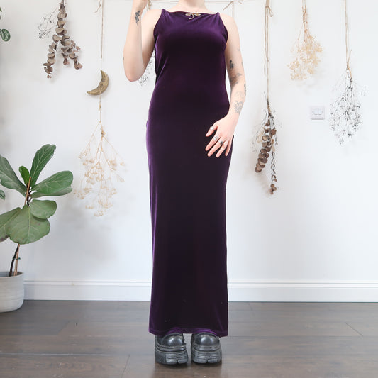 Purple velvet dress - size S/M