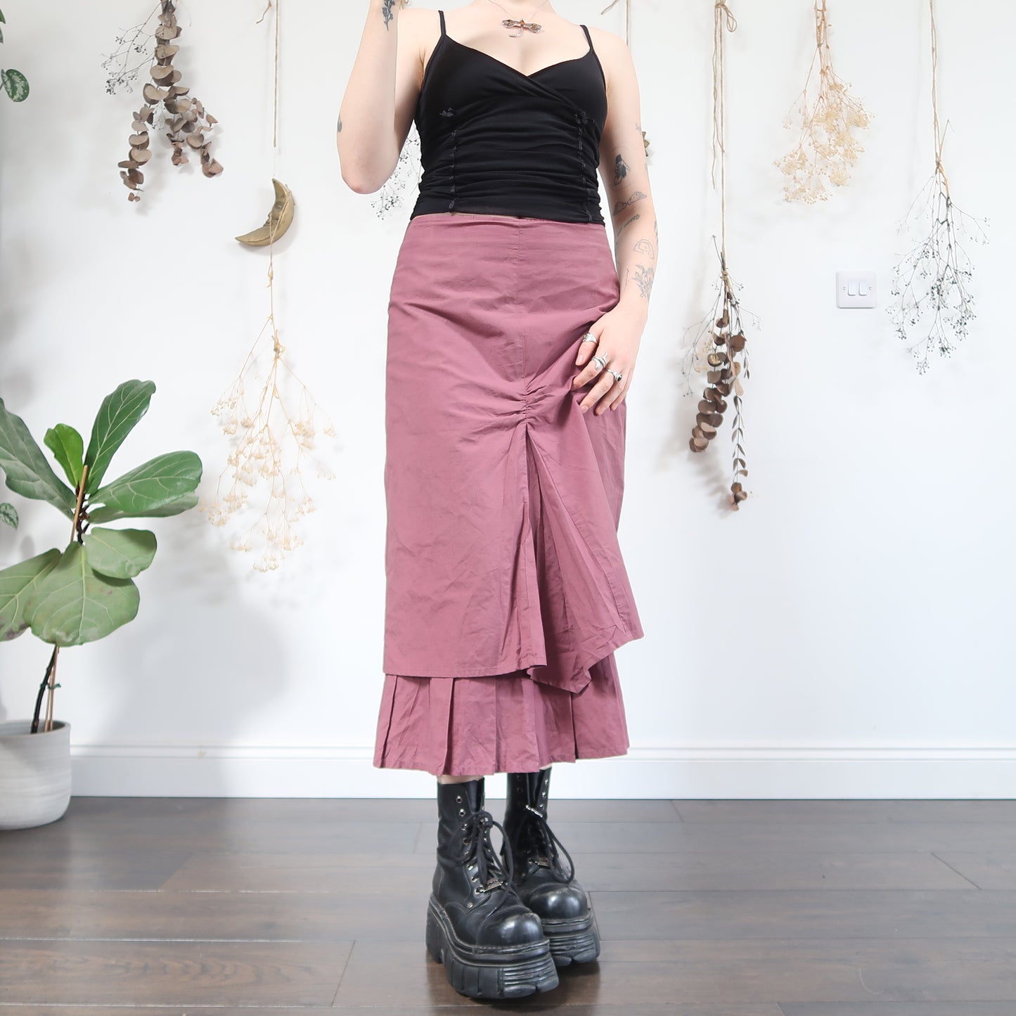Purple ruched skirt - size M