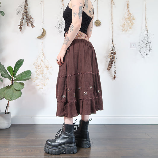 Brown boho skirt - size S/M