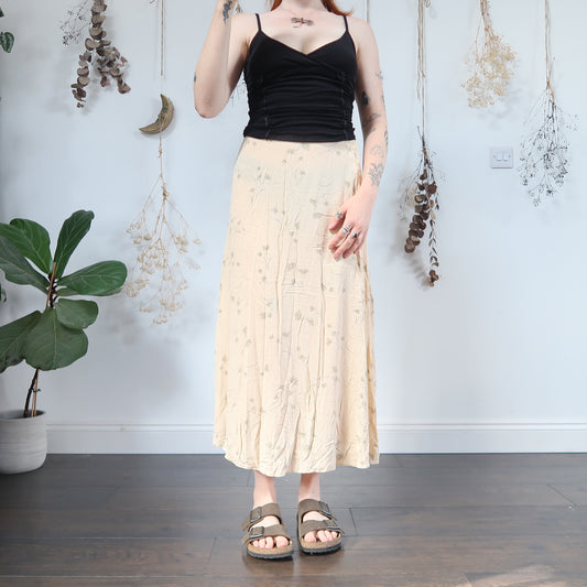 Cream floral skirt - size S