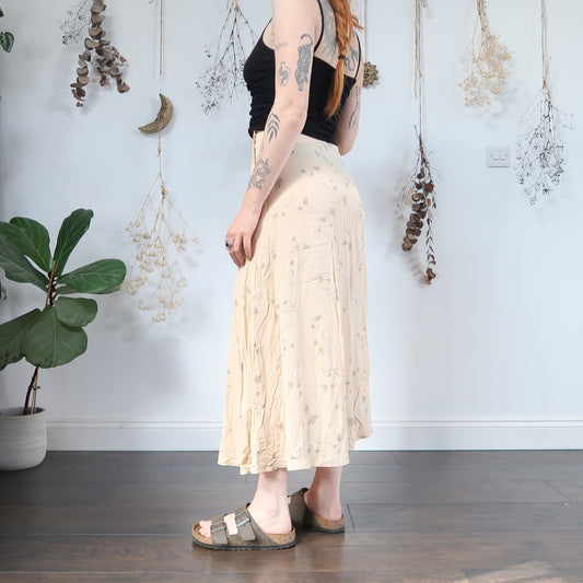 Cream floral skirt - size S