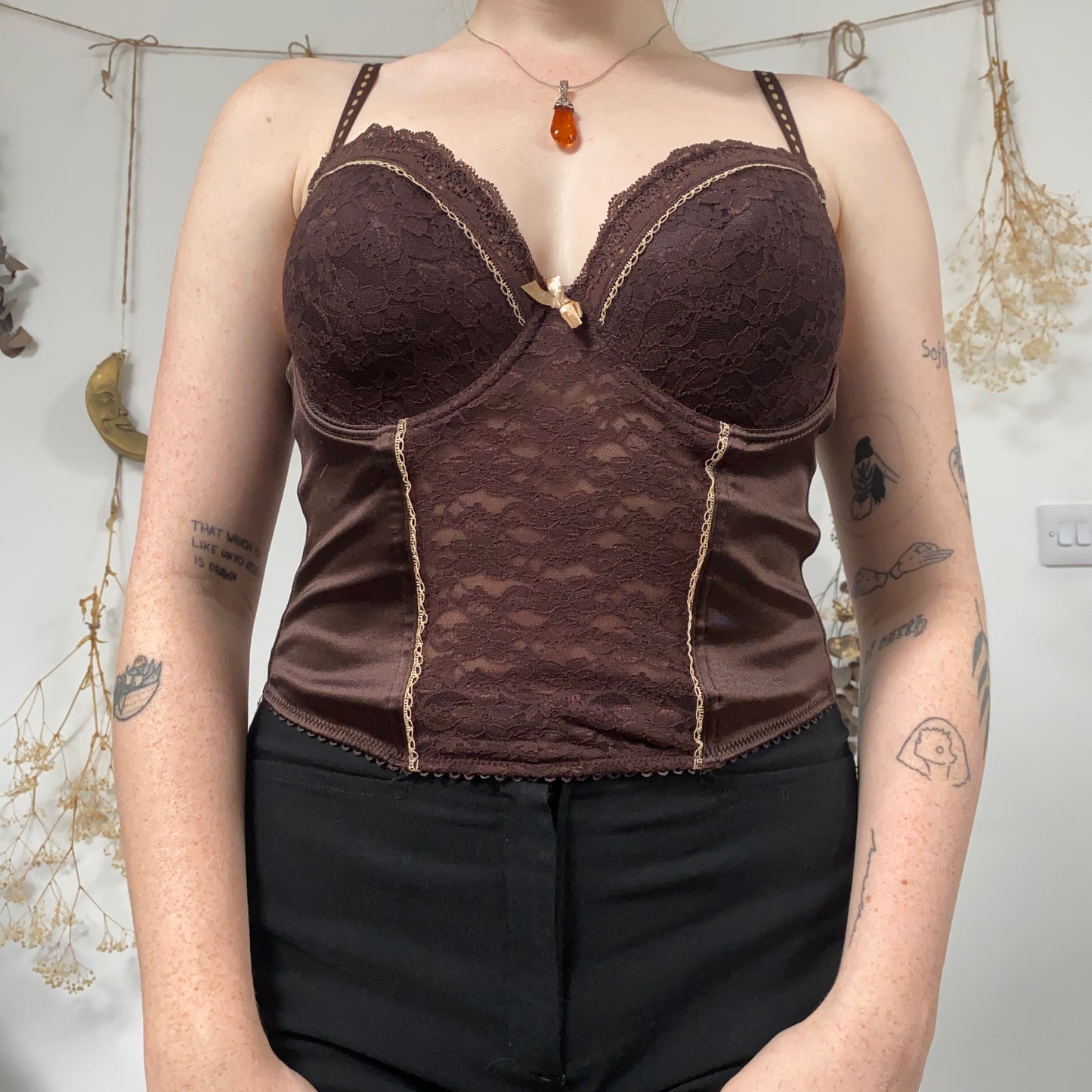 Brown lace corset - size M/L
