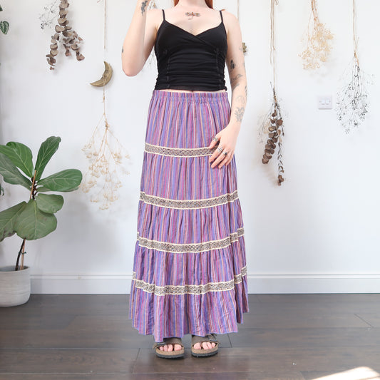 Purple striped skirt - size M/L