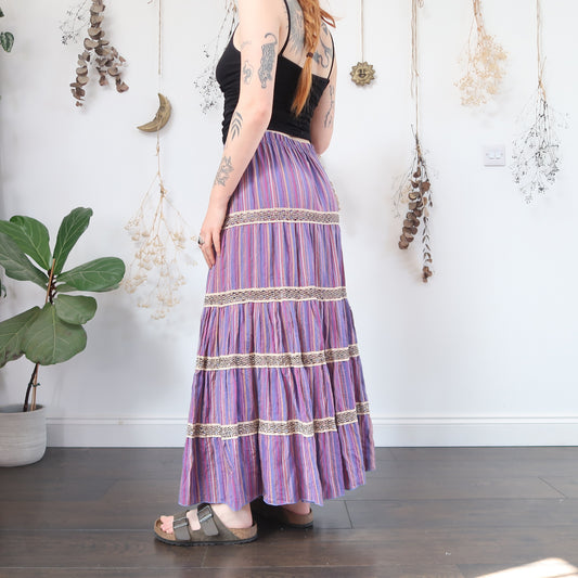 Purple striped skirt - size M/L