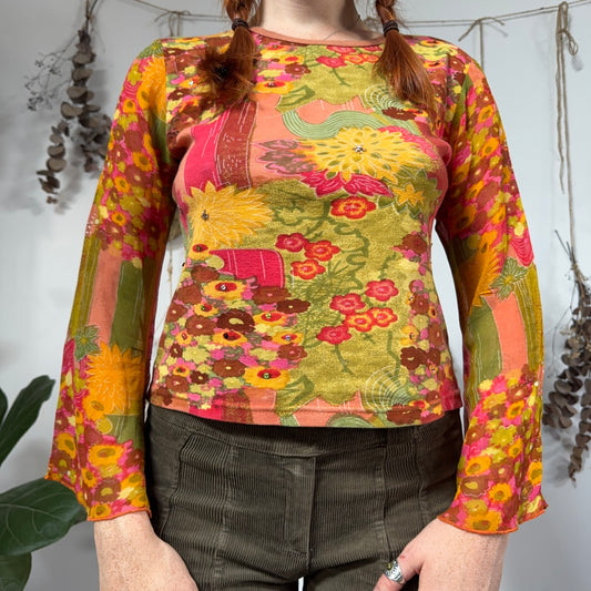 Colourful top - size M