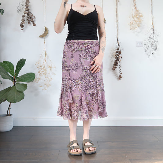 Purple floral skirt - size M