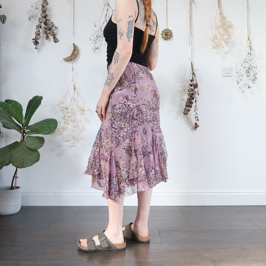 Purple floral skirt - size M