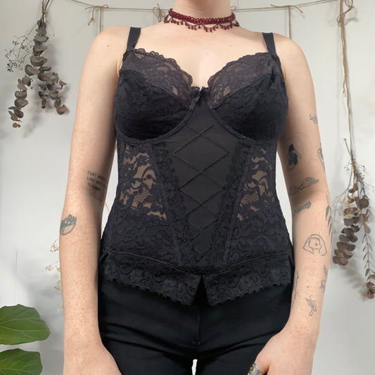 Black lace corset - size M