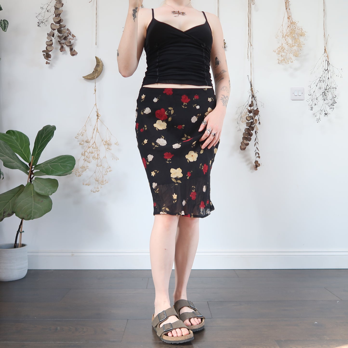 Floral midi skirt - size S/M