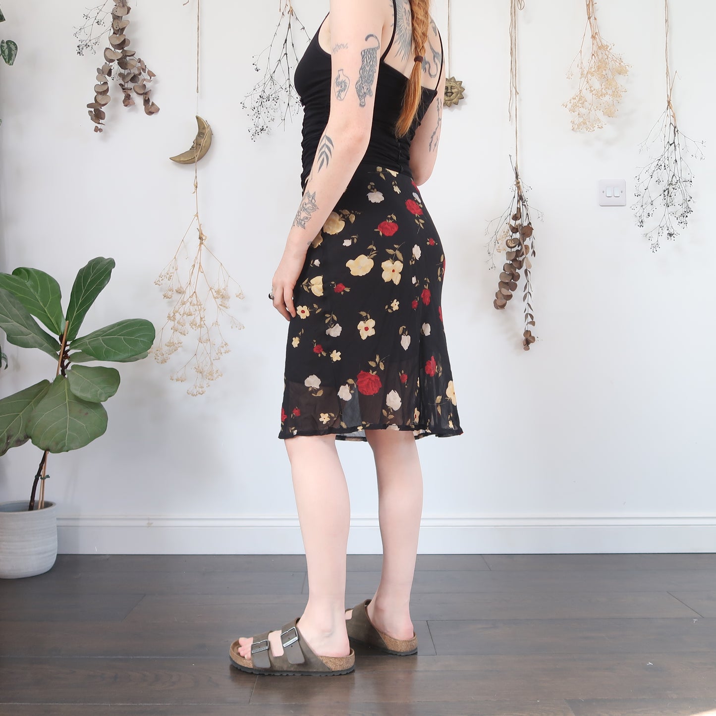Floral midi skirt - size S/M