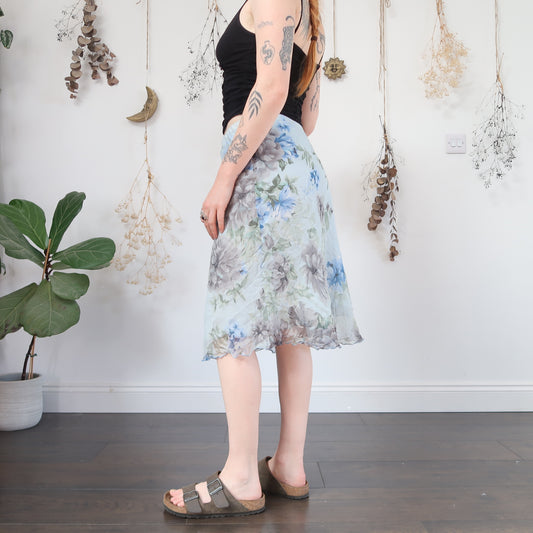 Blue floral skirt - size S