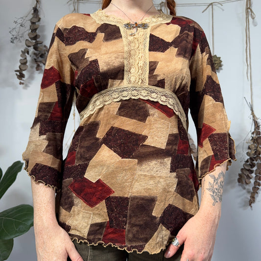 Earthy mesh top - size L/XL