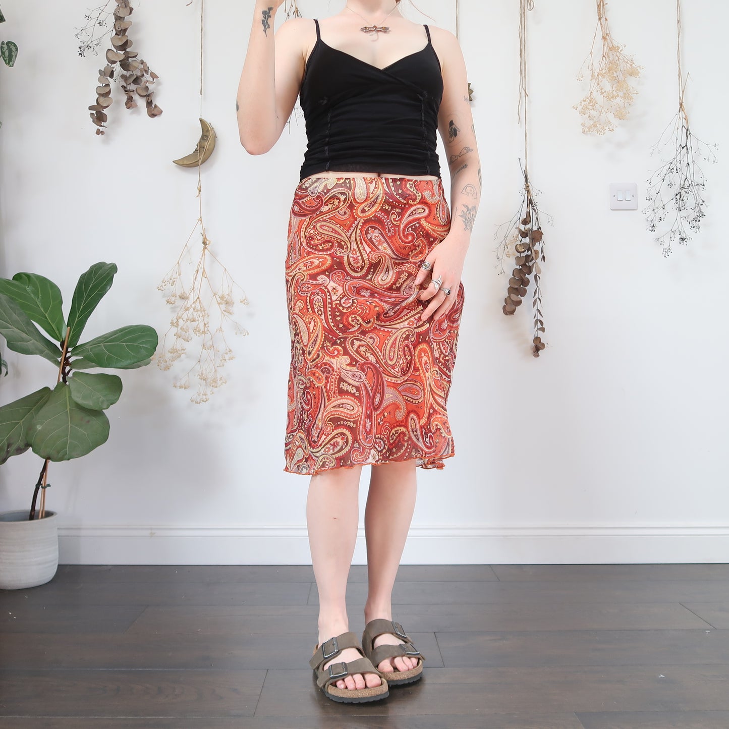 Paisley midi skirt - size S