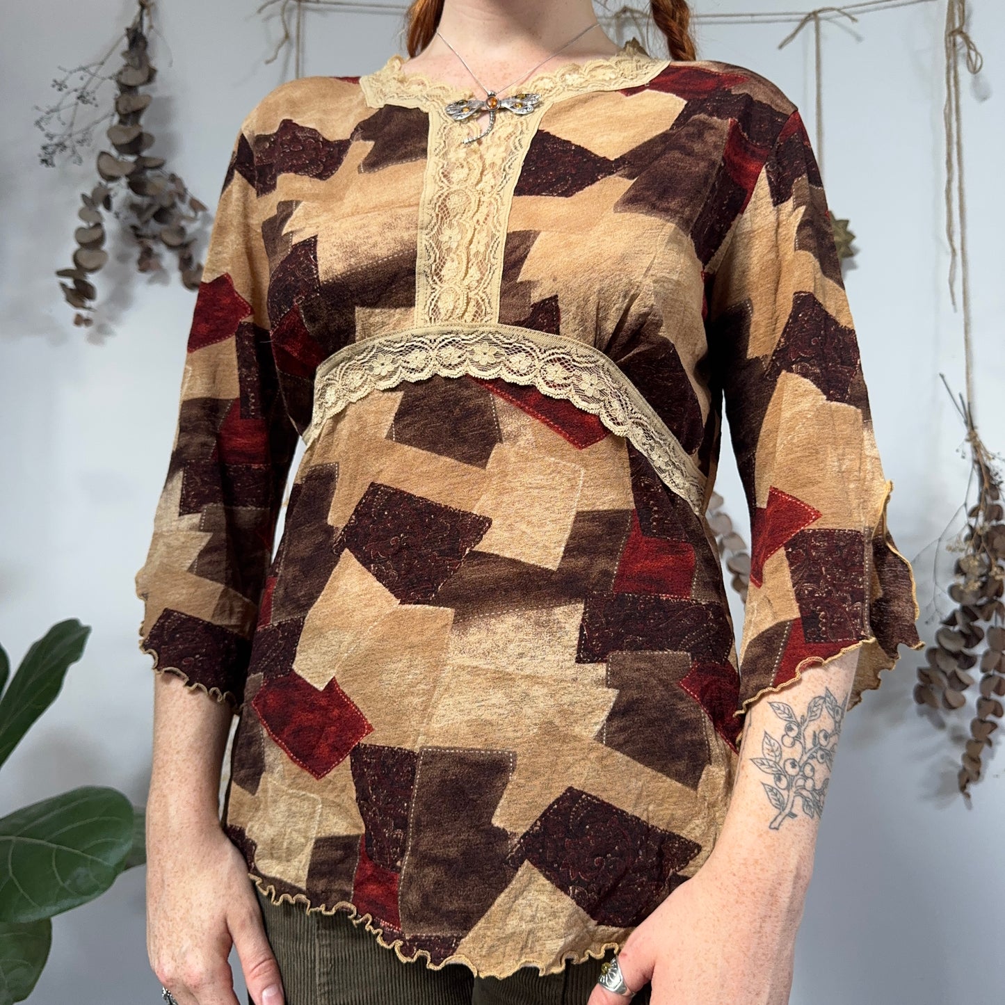 Earthy mesh top - size L/XL