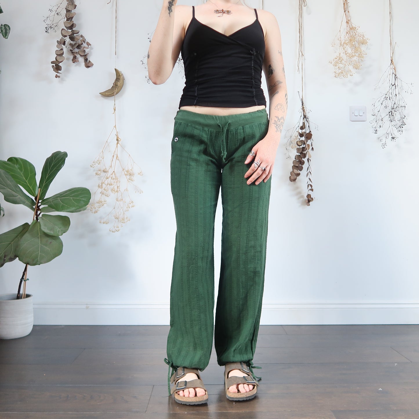 Green summer trousers - size XS/S
