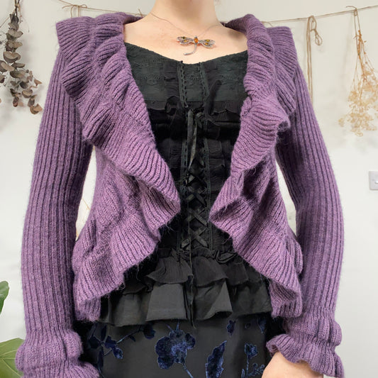 Purple knit cardigan - size M